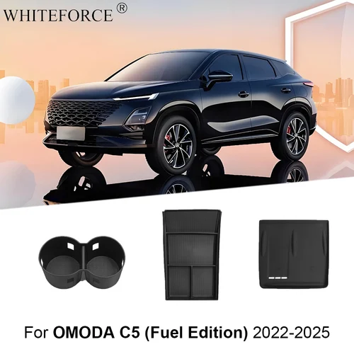 Para Chery OMODA C5 (versión de combustible) 2022-2025 almohadilla protectora antideslizante almohadilla de carga inalámbrica caja de almacenamiento central inferior portavasos