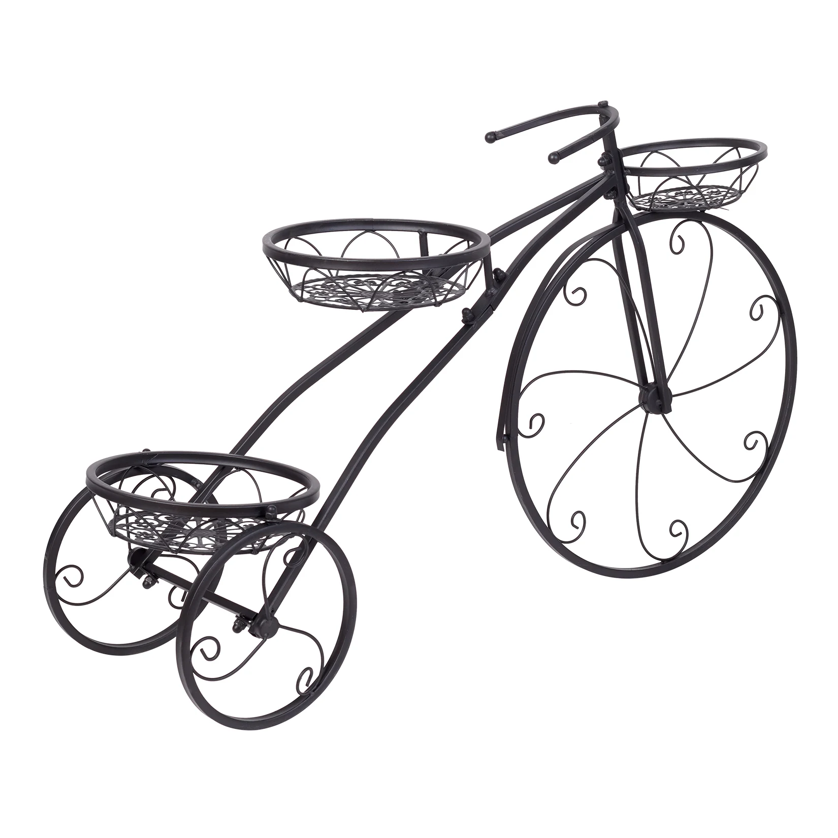 3 Tier Bicycle Shaped Iron Plant Stand Metal Flower Pot Holder Display Rack for Indoor Outdoor Garden Patio Balcony Porch