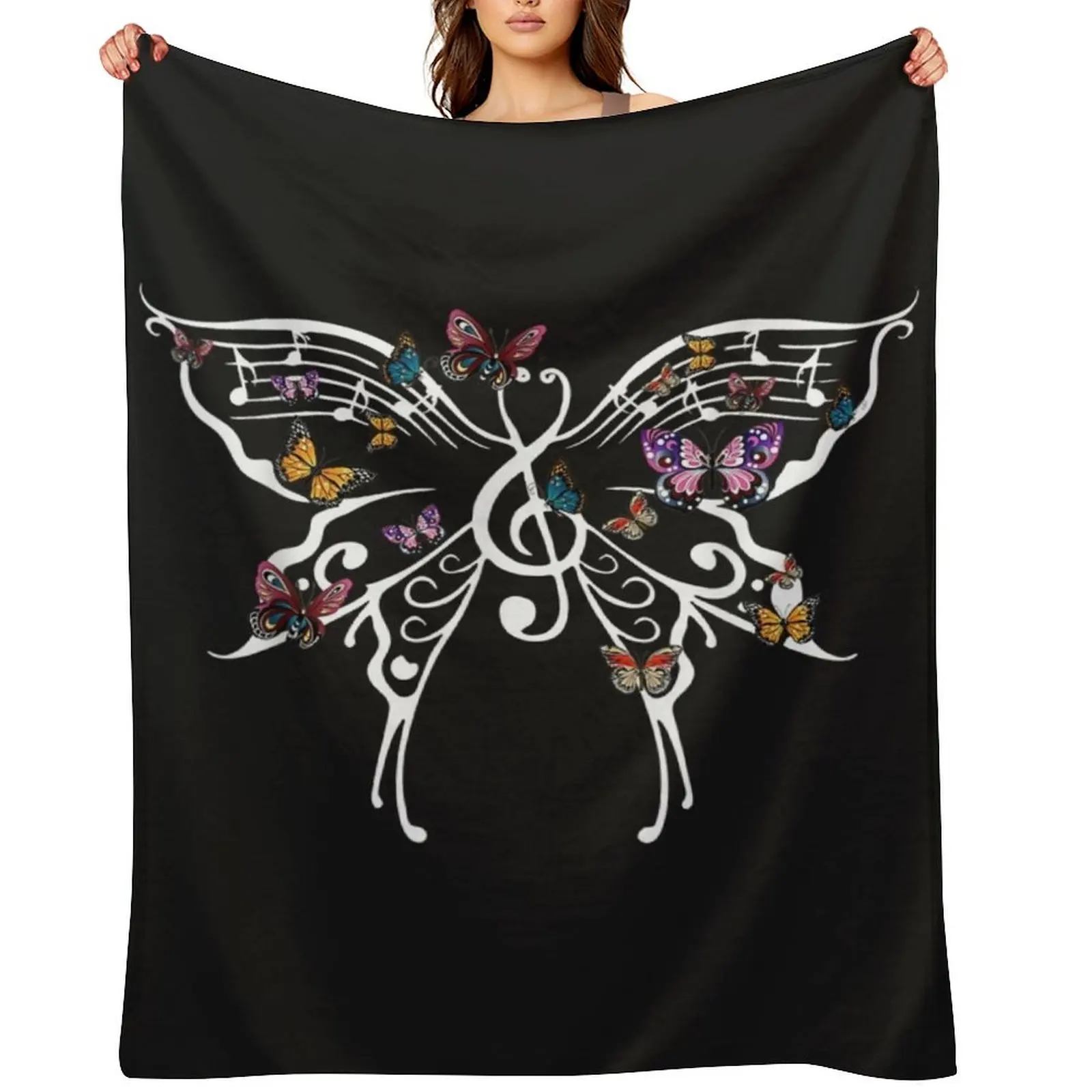 

Butterfly Art Music Note Music Teacher Lover Funny Insects TShirt56 Throw Blanket Large Decorative Sofas Luxury Blankets