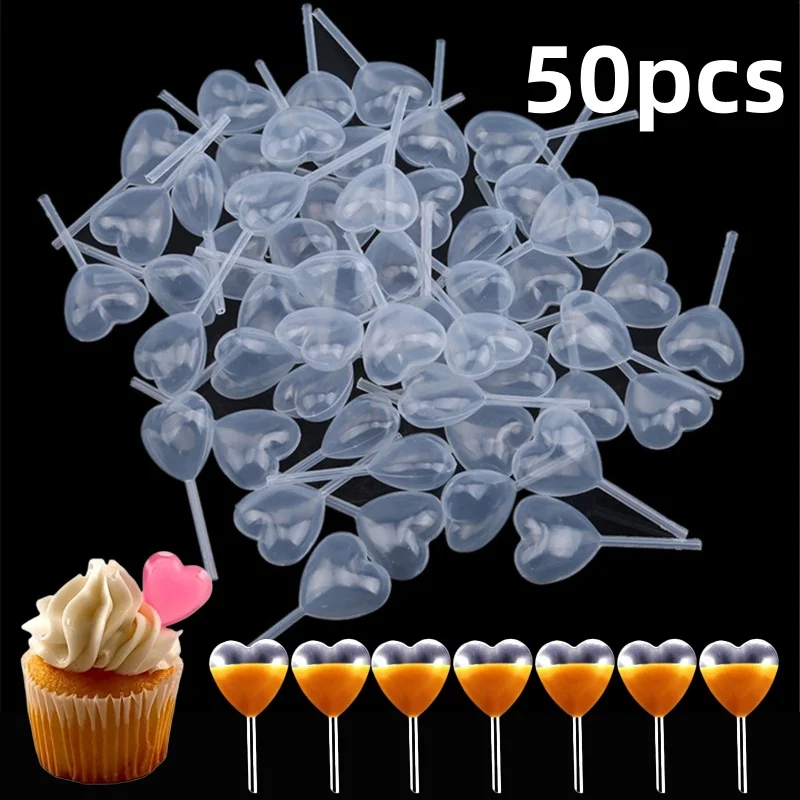 50 Piezas de Pipetas de Plástico Transparentes de 4 ml con Forma de Corazón, Mini Gotero para Líquidos, Gotero de Plástico para Cupcakes y Chocolate