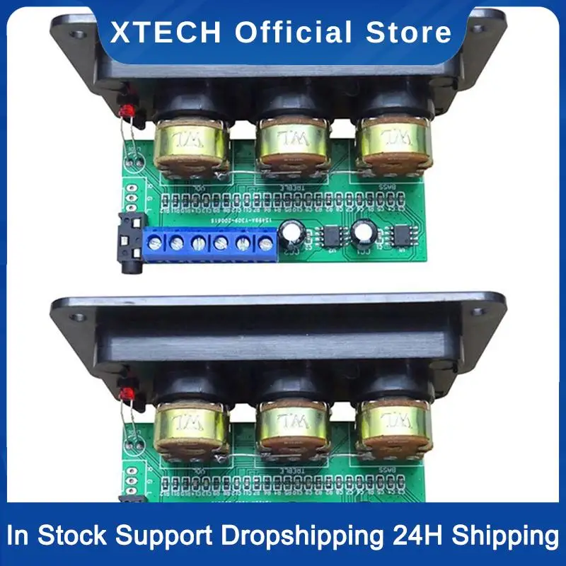 XTECH 2X Digital Power Amplifier Board Stereo Amp NS4110B Sound Amplifier 2X20W HIFI Amplificador Treble Bass Tone, With Panel
