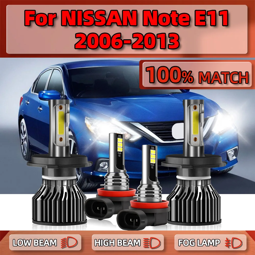 

LED Headlight Bulbs 40000LM CSP Chips Auto Headlamp 6000K 12V Fog Lights For NISSAN Note E11 2006-2008 2009 2010 2011 2012 2013