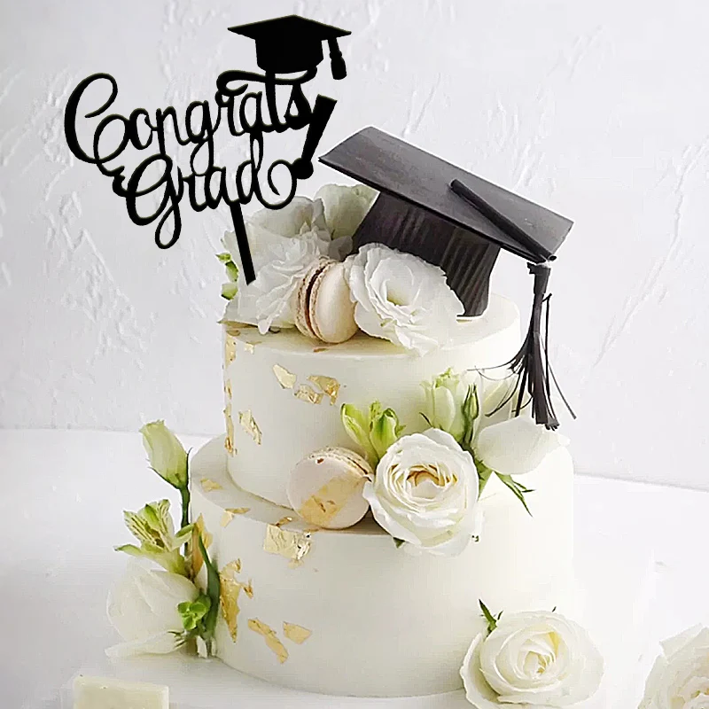 

Bachelor Cap Congrasts Grad Acrylic Cake Toppers Congratulation Class of 2024 Graduate Birthday Cake Decoration Multi-Styles