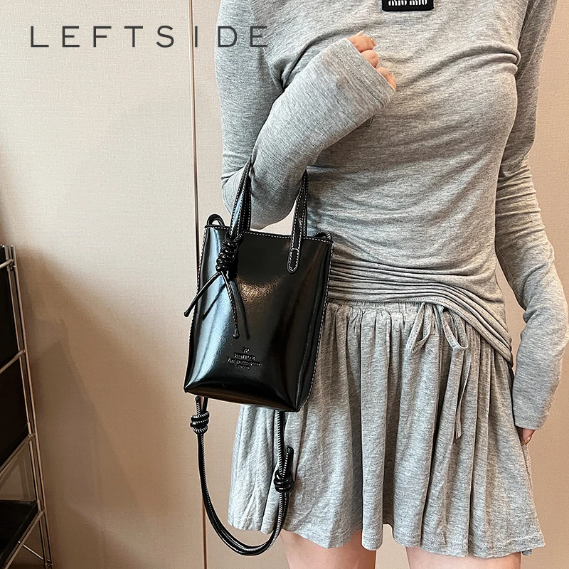 

LEFTSIDE Mini Cute PU Leather Crossbody Bags for Women 2024 Y2k Trend Korean Fashion Shoulder Bag Lady Red Handbags and Purses