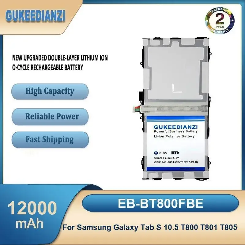 

EB-BT800FBE 12000mAh High Capacity Tablet Battery For Samsung Galaxy Tab S 10.5 T800 T801 T805