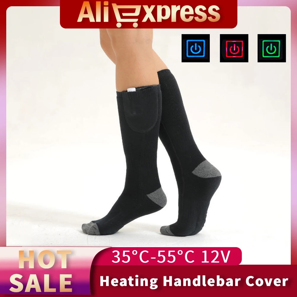 

Electric Heating Socks Fast Heating Winter Warm Thermal Socks Battery Powered Foot Warmers Anti Slip for Cycling Camping Skating