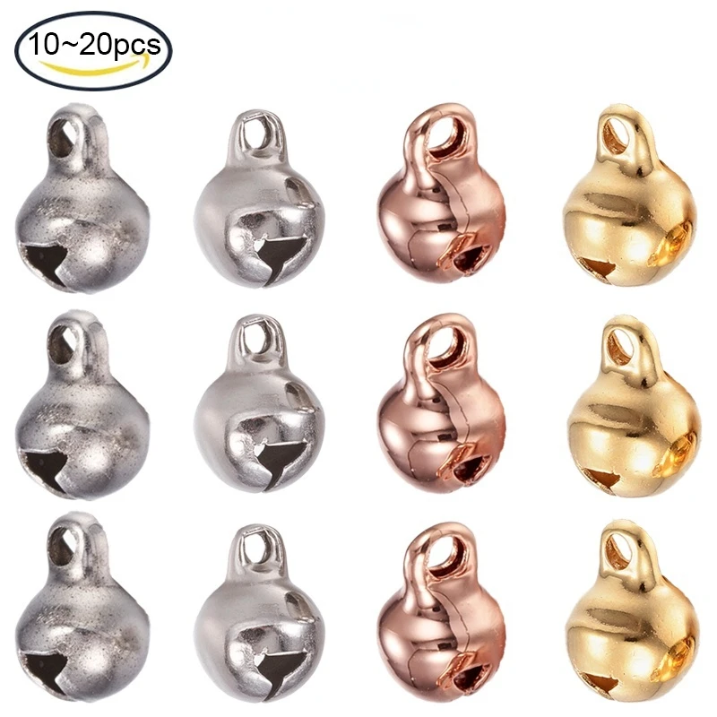 10-20PCS 304 Stainless Steel Bell Charms Pendant Golden For Jewelry Bracelet Earrings Making DIY Bracelets Necklace Craft