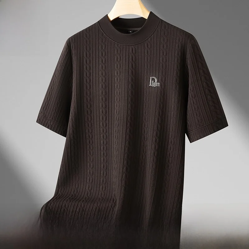 

Autumn Winter Thiened f High Collar ort Sve T-irt Men's New plus Size Loose Casual f Sve Body T-irt