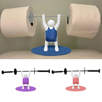 Funny Weightlifter Toilet Roll Holder,Unique 3D Printed Toilet Paper Holder-Weightlifter Holding A Barbell,Bathroom Decor