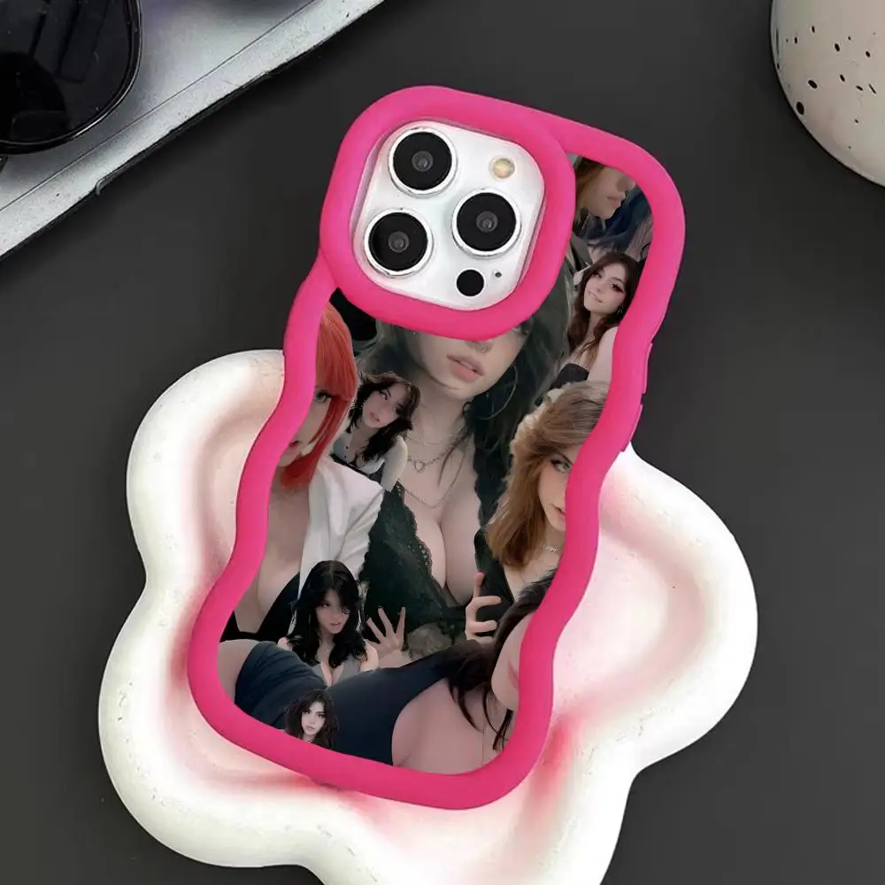 

Чехол для телефона Hannah Owo с волнистым краем из ТПУ для iPhone 17 16 15 14 13 12 11 Air Pro Max Plus, цветной