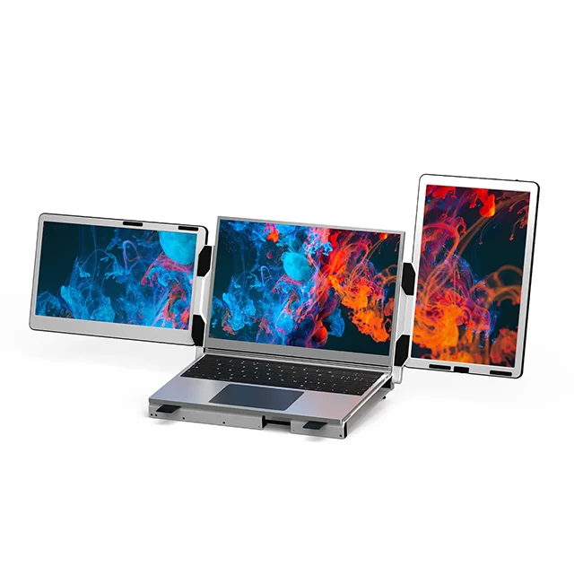 

Triple Laptop Monitor Extender 360 Rotation F2 Portable Laptop Screen Extender Vertical with Stand 14inch screen monitor