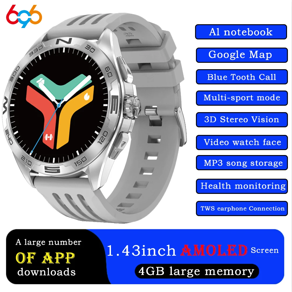 New Games Smart Watch Blue Tooth Call APP Download 4GB Memory Map Local Music Playback Sound Recording Sports Smartwatch Health