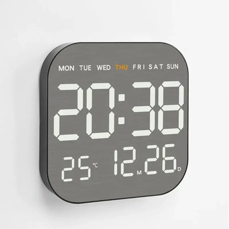 

New ABS Electronic Wall Clock Wall-mounted Multi-functional Digital LED Clocks 12/24H Snooze Alarm Clocks Bedroom