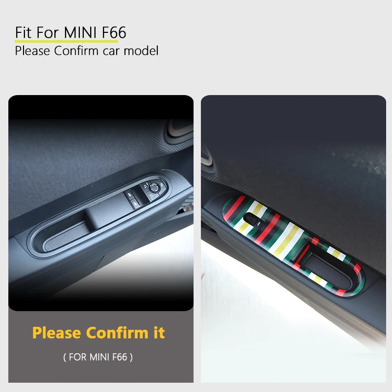 2Pcs/Set For Mini Cooper F66 Car Window Lifter Switch Control Panel Leather Stickers Protection Auto Decoration Accessories