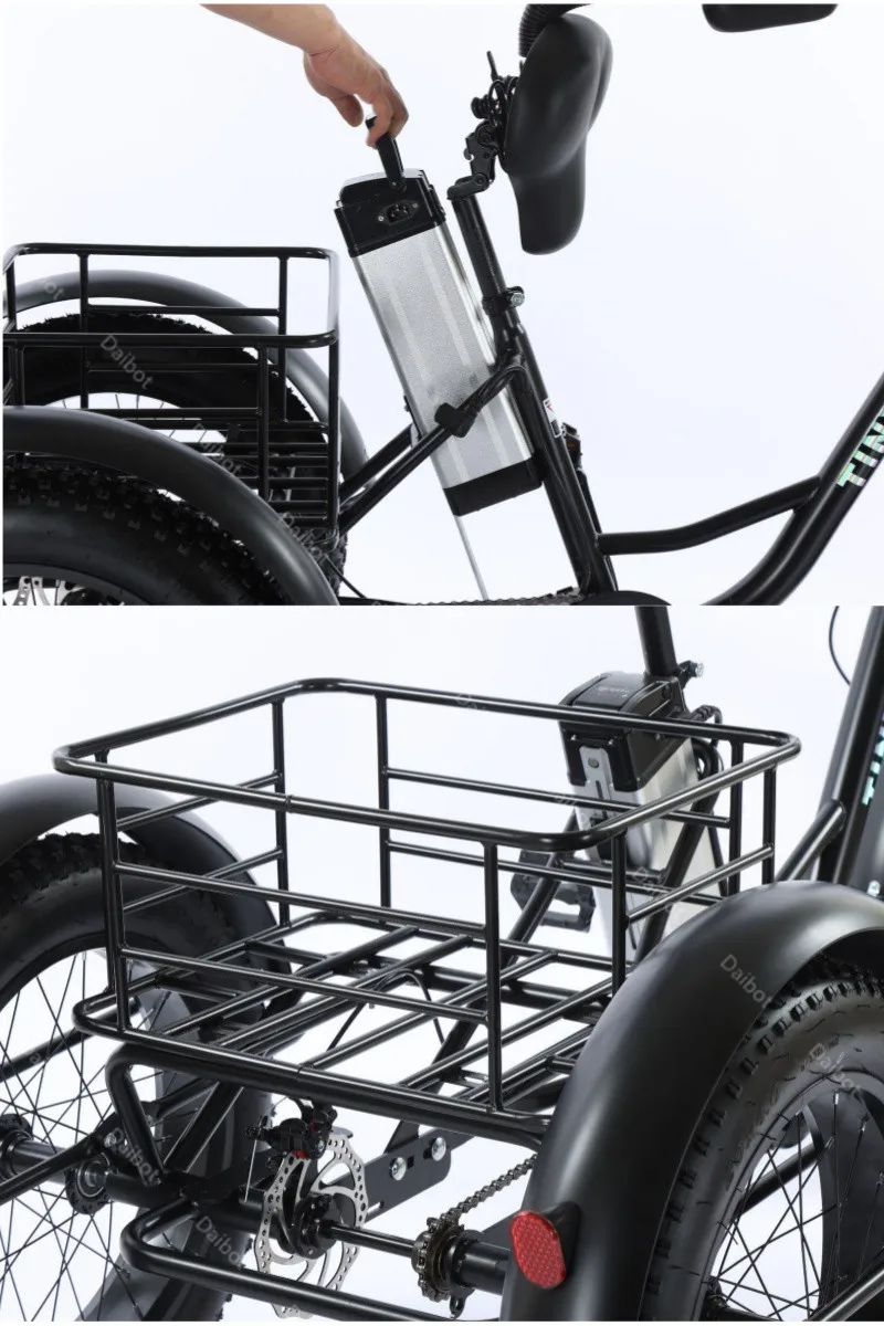 20-Zoll-Elektro-Dreirad mit fettem Reifen und Pedalunterstützung für Erwachsene, 48 V, 500 W, 12 Ah, leistungsstarkes Elektrofahrrad für Männer, abnehmbare Lithiumbatterie – Detail 3
