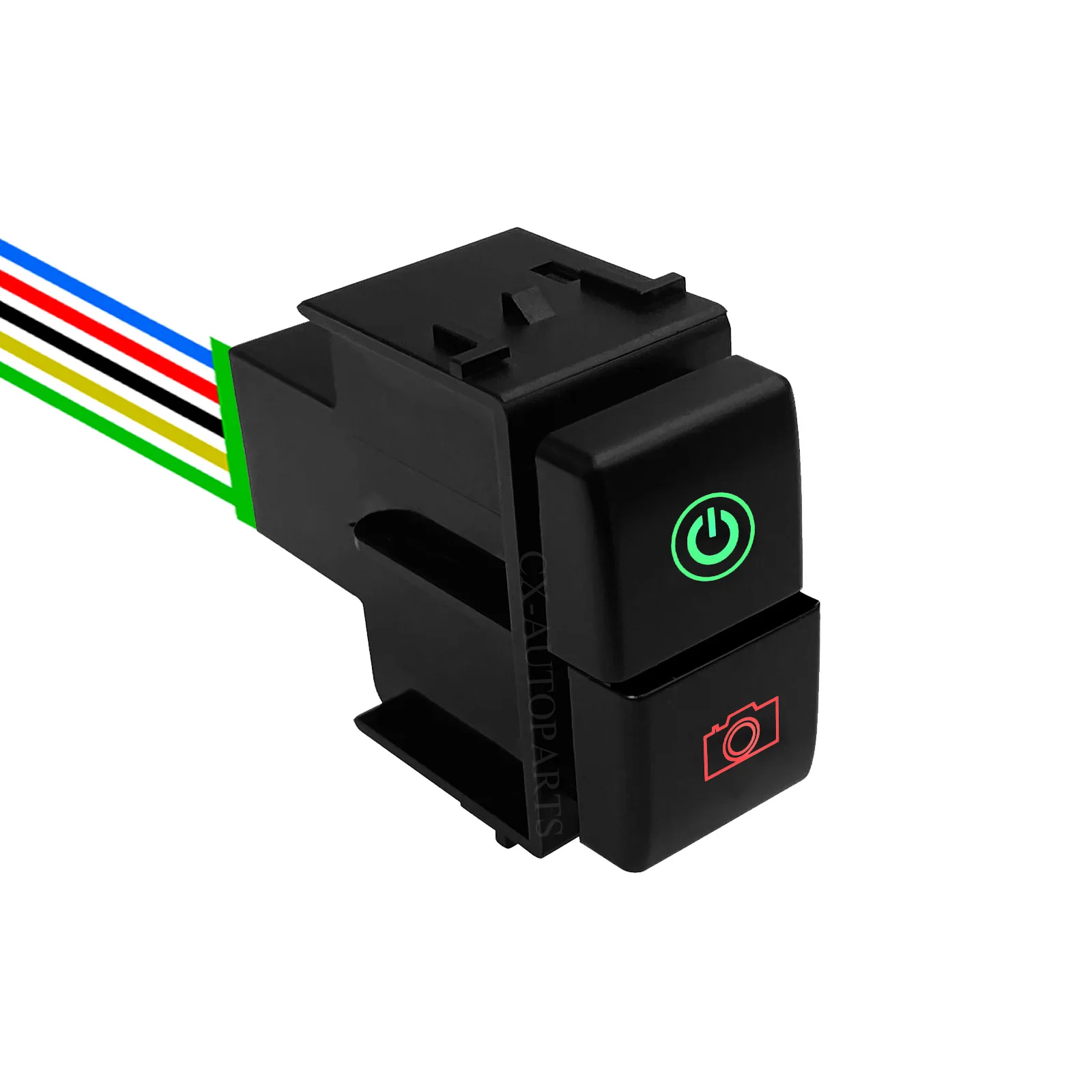 Power Camera 2 IN 1 Push Switch 12V Car Dual LED Button For Nissan Patrol Y61 Y62 Navara D40 X-Trail T31 Pathfinder R51