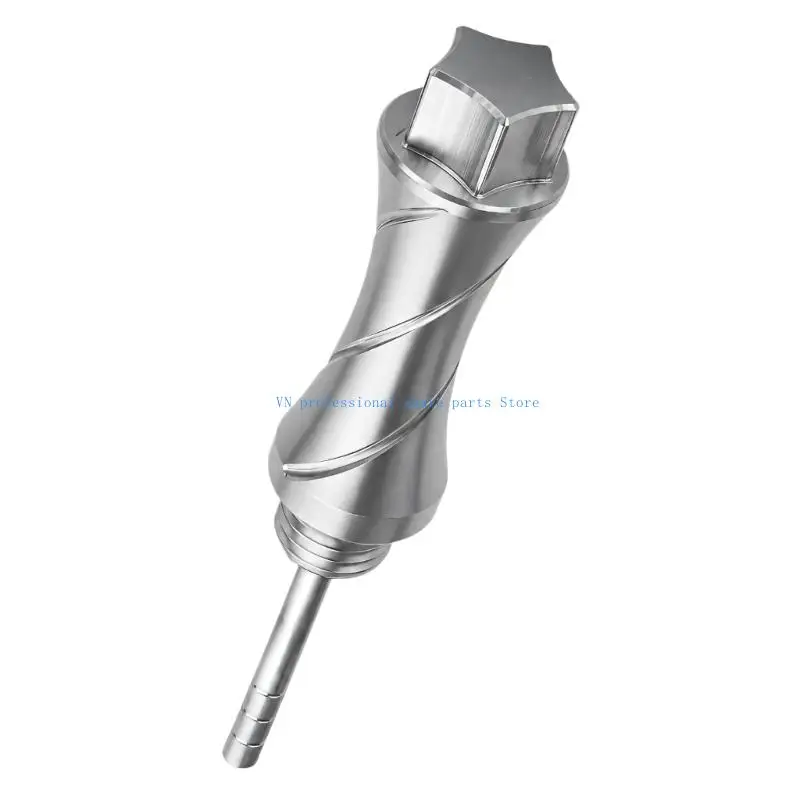 41XA Motorcycle Oil Level Dipstick Oil Level with Lobed Grip, Threaded Base, and Machined Aluminum Body Construction