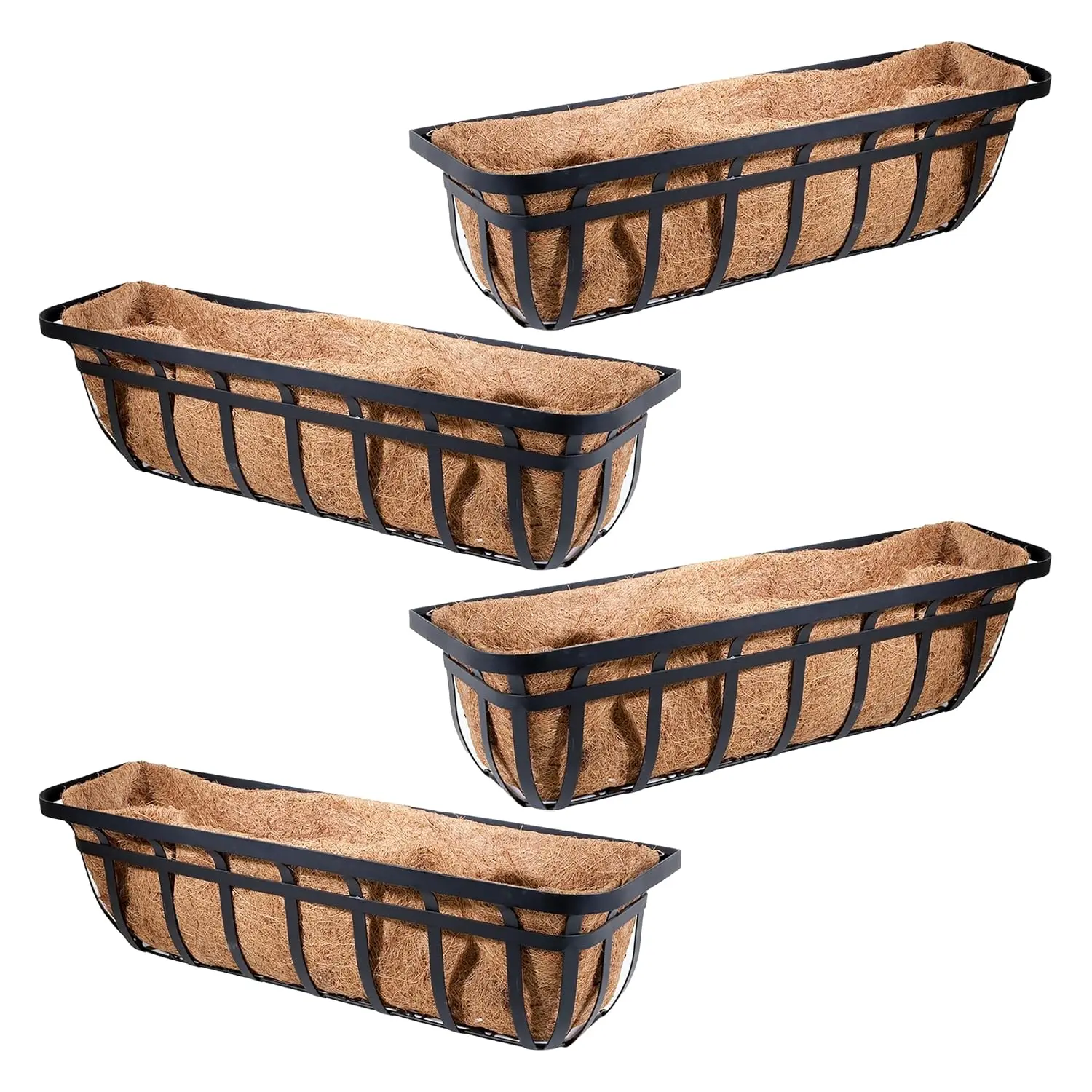 Panacea 88557 Flat Iron Series Planter Boxes, Black, 30