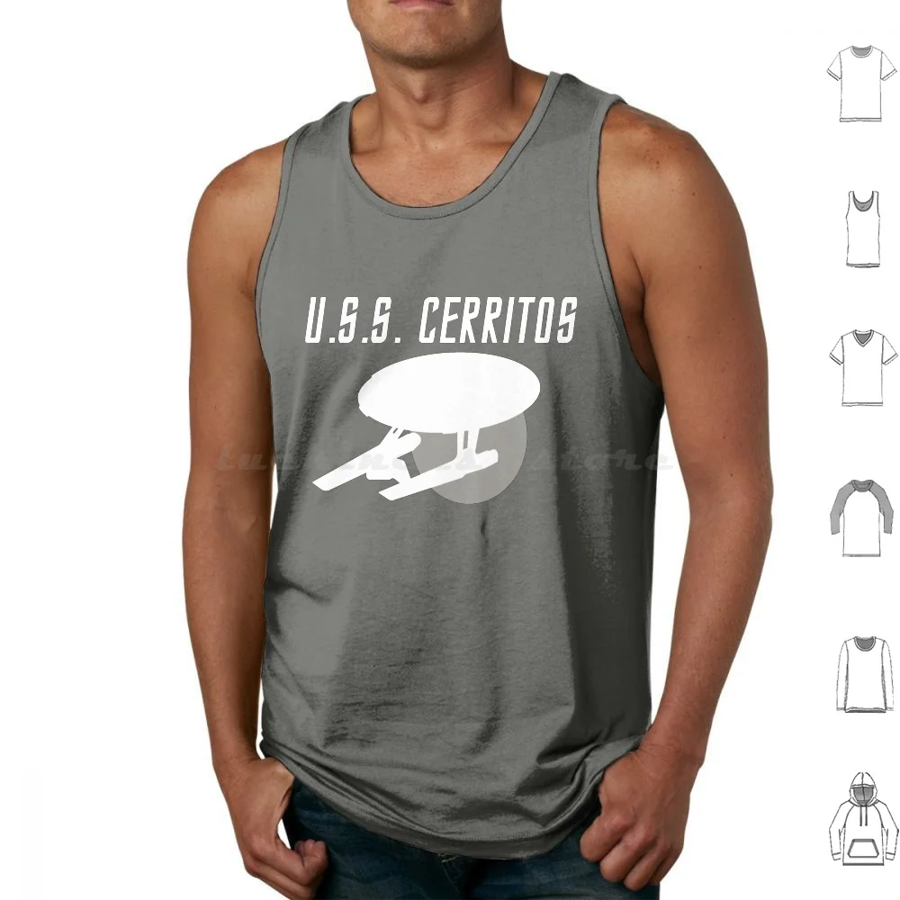 Uss Cerritos Tank Tops Print Cotton Lower Decks Lower Decks Cartoon Retro Vintage Classic Space Tv Show Serie Cerritos