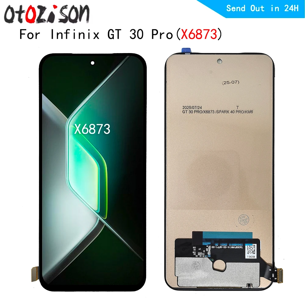 인피닉스 GT30 프로 AMOLED LCD 디스플레이 인피닉스 GT 30 프로 X6873 LCD 디스플레이 스크린 터치 패널 디지타이저 프레임 어셈블리 포함