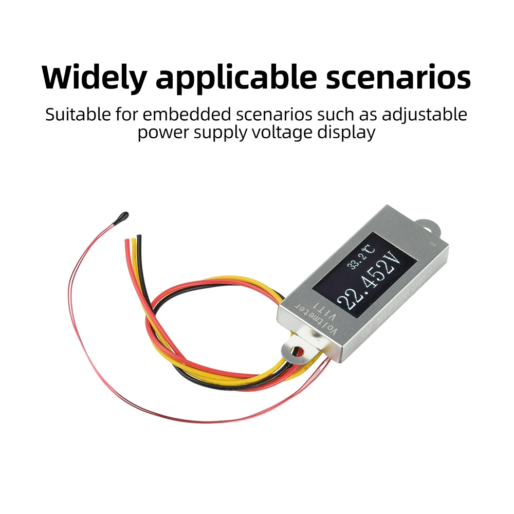 Mini-Digital-Voltmeter 0,77-Zoll-OLED 128x64 DC 0-30V Spannungs- und Temperaturmonitor 12-Bit-ADC Hochpräziser Spannungstester – Detail 5