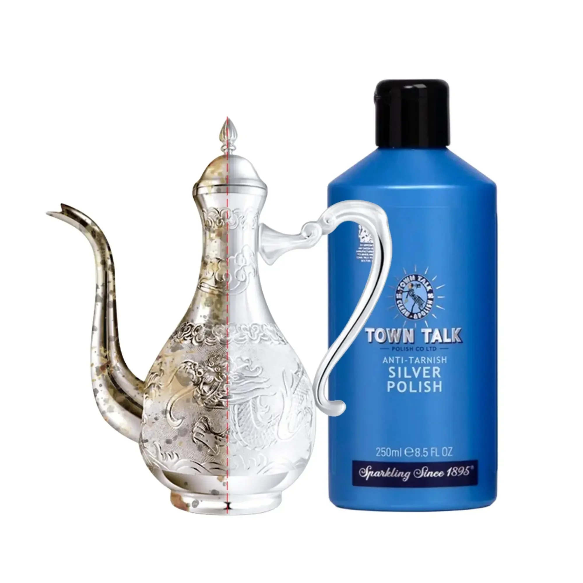 

Town Talk Silver Polish Liquid Oxidized Jewelry Antique Tableware kitchen Cleaner Safe Protective Prevent Tarnish