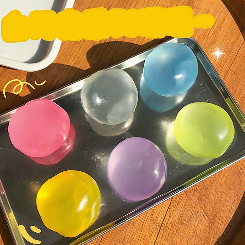 Transparent Non-bounce Squishy Ball Ornament Smooth Stress Relief Fidget Table Decoration  Home Room Figurines Festival Gifts