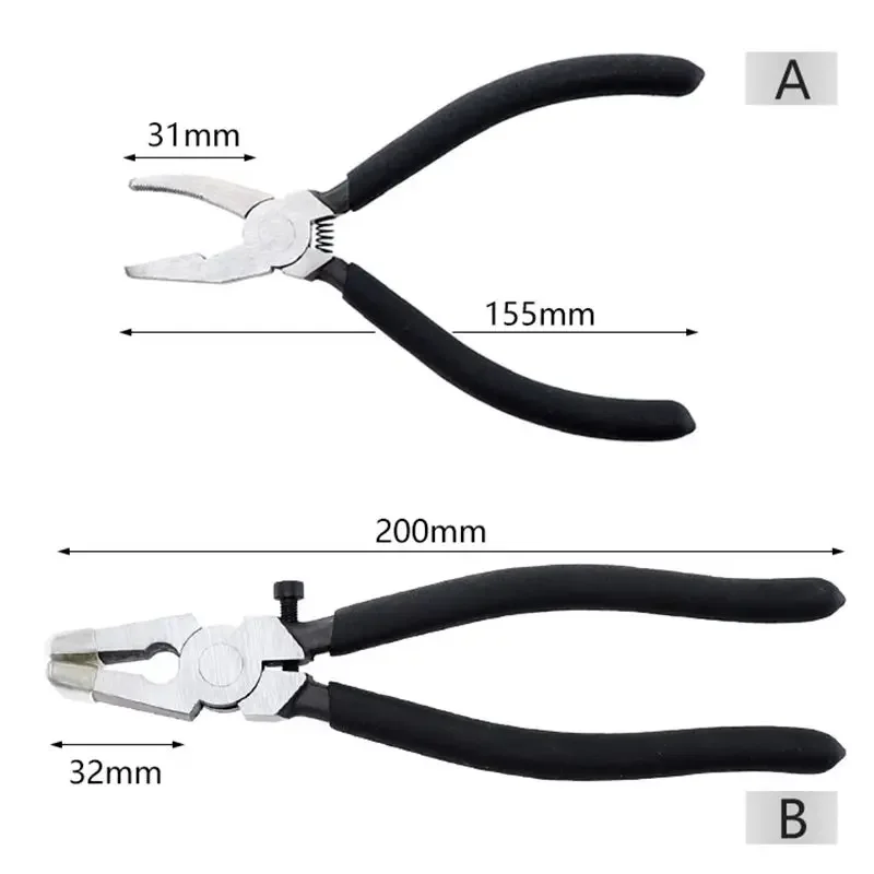 6 Inch/ 8 Inch Flat Nose Pliers With Adjustable Screw / Spring, Glass And Ceramic Trimming Pliers High Carbon Steel Clamp