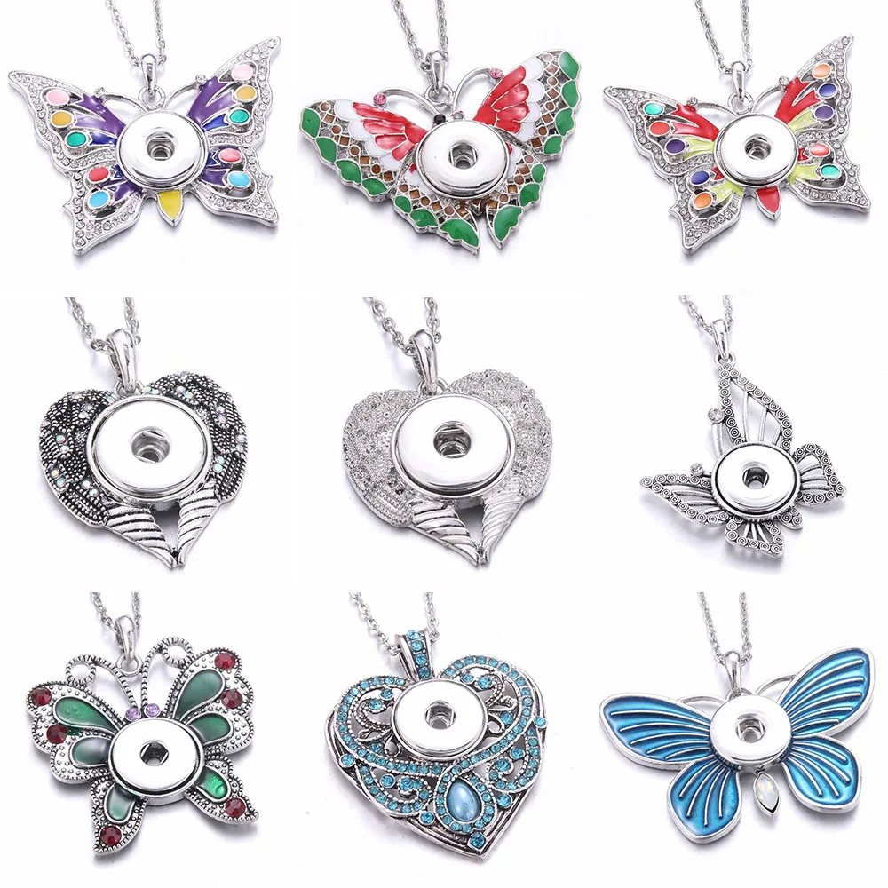 Высококачественное ювелирное ожерелье с кристаллами Стразы, сердце, Бабочка, 18 мм, ожерелье с защелкой «сделай сам», ювелирное ожерелье с подвеской
