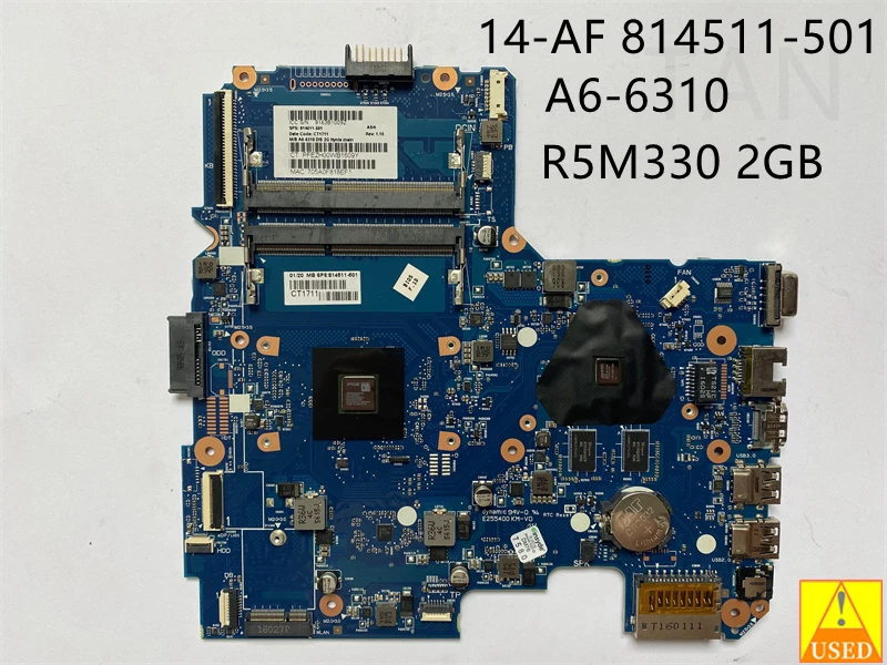 

USED Laptop Motherboard FOR 14-AF 814511-501 A6-6310 R5M330 2GB 6050A2731601 Fully Tested to Work Perfectly