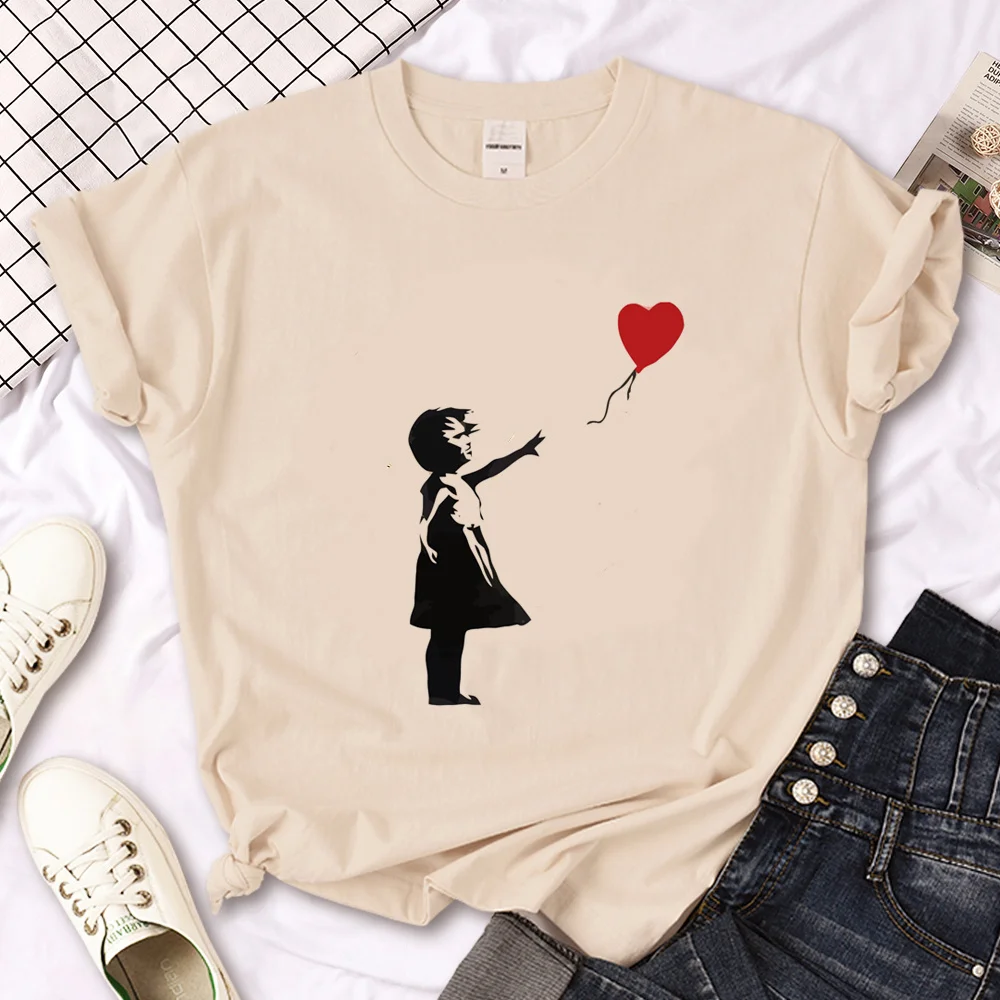 Banksy t-shirts women Japanese top female streetwear graphic clothing