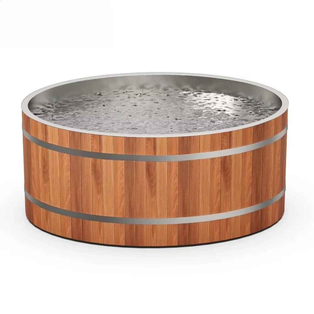 Outdoor Spa Hot Tub Stainless Steel Red Cedar Hot Tub