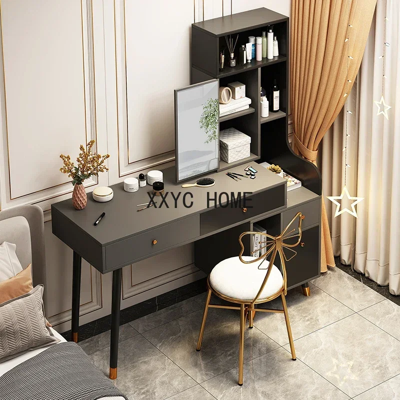 Black Dresser Vinity Modern Dressing Table Led Light Desk Makeup Dressing Table Bedroom Girl Tocador Commodes Makeup Furniture