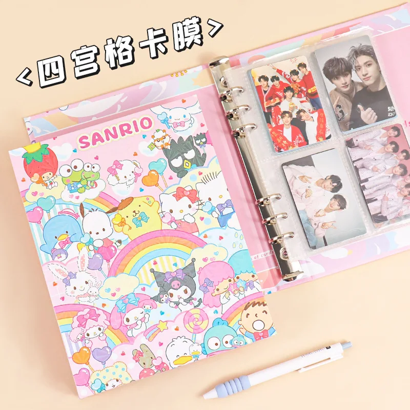 Kawaii Card Book Sanrio Hellokitty Cinnamoroll Anime Cartoon Cute Student Photo Storage Star Loose Leaf Album Storage Girl Gift