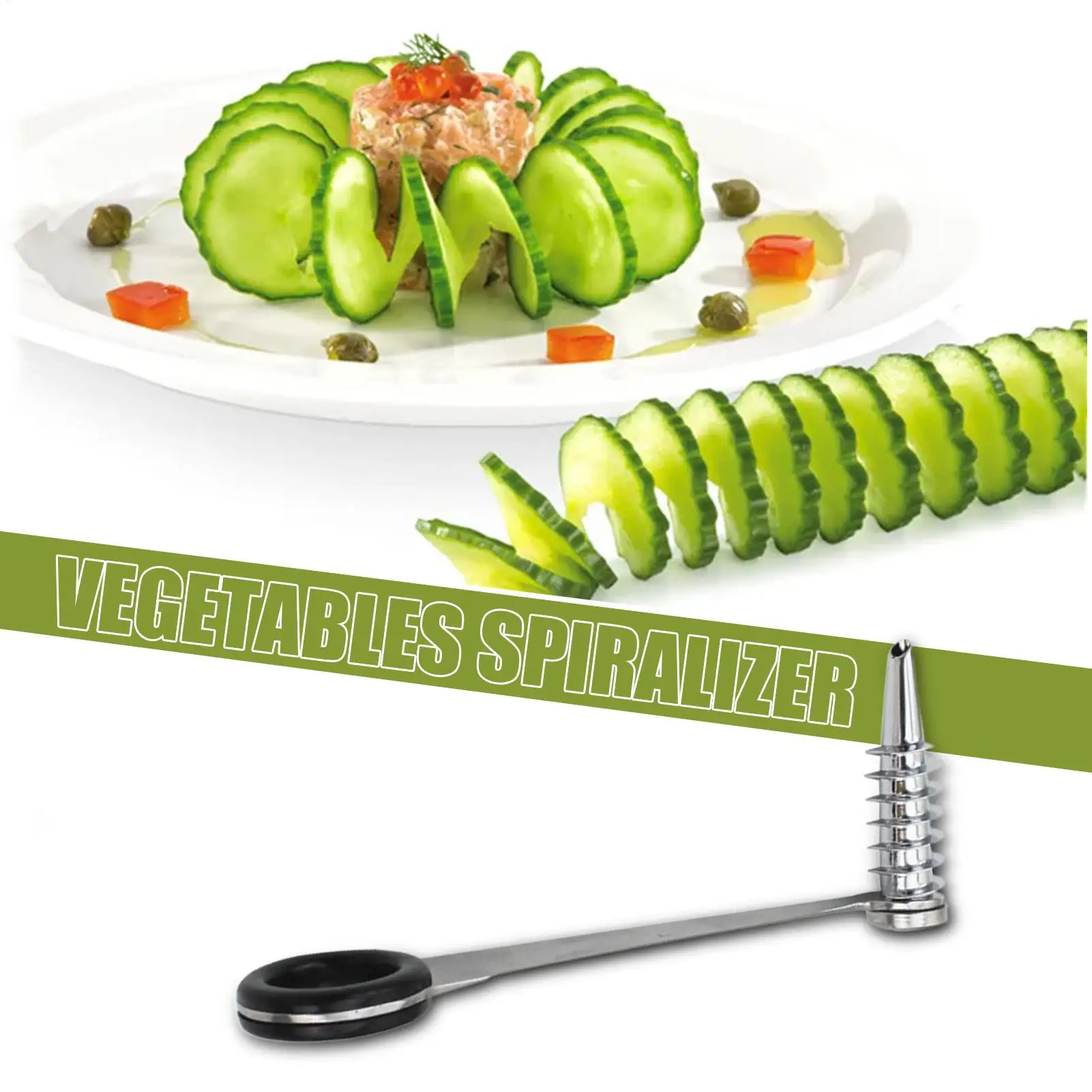 الخضار الخيار Spiralizer المطبخ شواء أدوات الطبخ الفولاذ المقاوم للصدأ Zucchini القاطع غسالة صحون آمنة أدوات المطبخ المحمولة