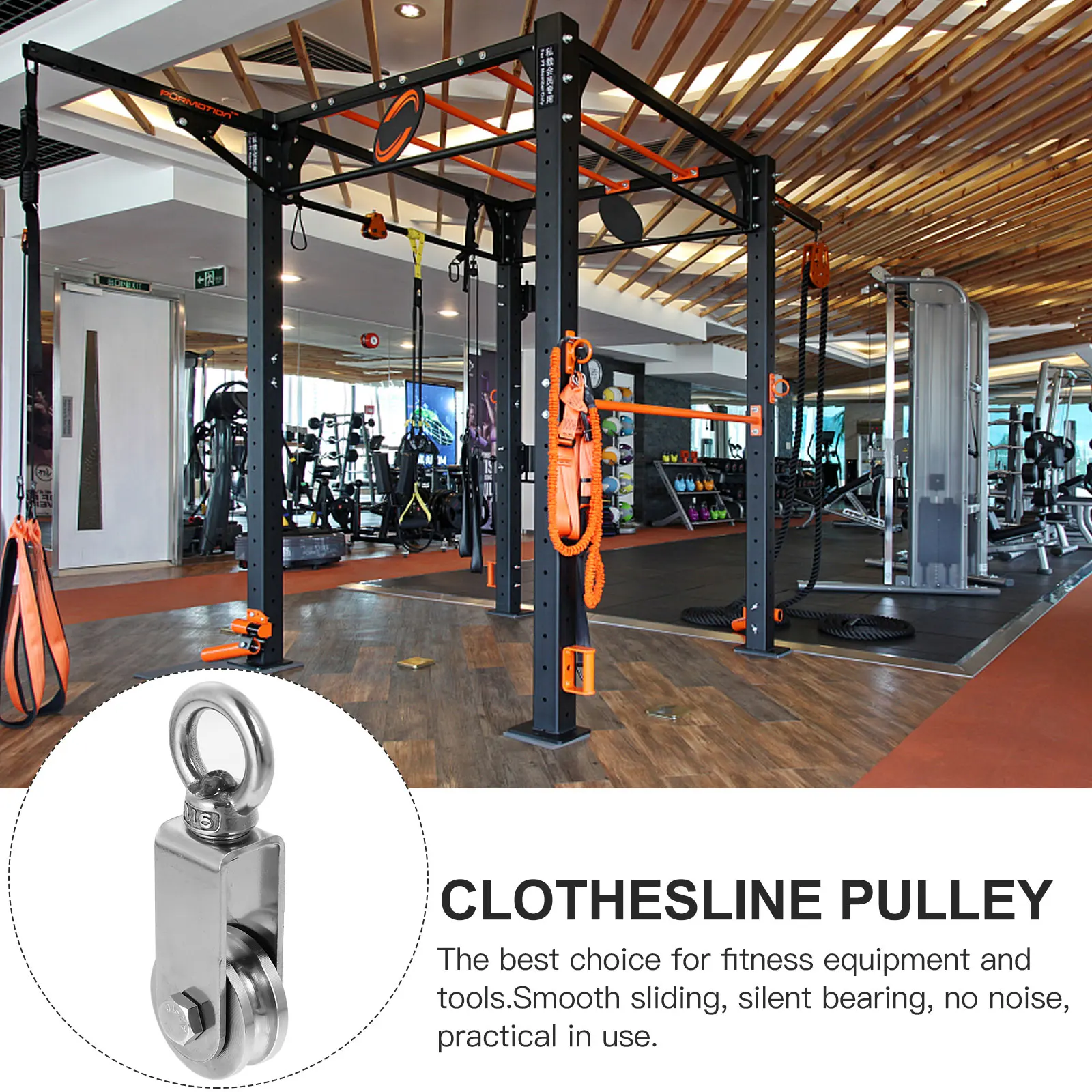 

Heavy Duty Gym Pulley System Stainless Steel Rope Block Durable Cable Hoist Wheel Rust Proof Track Sliding Tools Clothesline