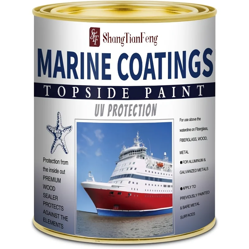 Imprimación marina de madera y fibra de vidrio, azul marino brillante de 32 fl oz, adecuada para usar en superficies metálicas de fibra de vidrio