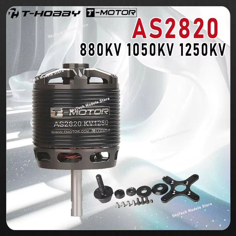 

Бесколлекторный двигатель T-MOTOR T-HOBBY AS2820 с длинным валом - KV880/1050/1250 3-4S 12N14P 77A, вал 5 мм для FPV RC и радиоуправляемых самолетов с фиксированным крылом