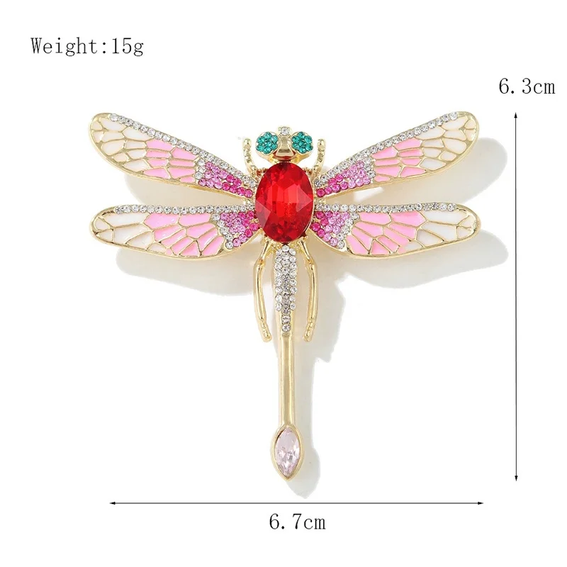 Classic Dragonfly Crystal Rhinestone Brooch Fashion Crystal Pin Women's Accessory Specific Design Insect Pendant