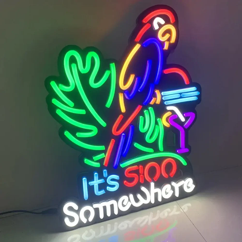 It's 5:00 Somewhere Neon Light Sign, Home Bar Pub Recreation, Room Game Lights,Windows Wall Signs,Party Birthday Bedroom Bedside