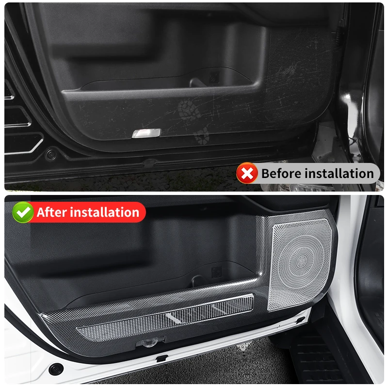 For Land Cruiser Prado 250 2024 2025 Carbon Fiber Style Door Kick Protection Panel Anti-Scratch Car Accessories Interior Styling