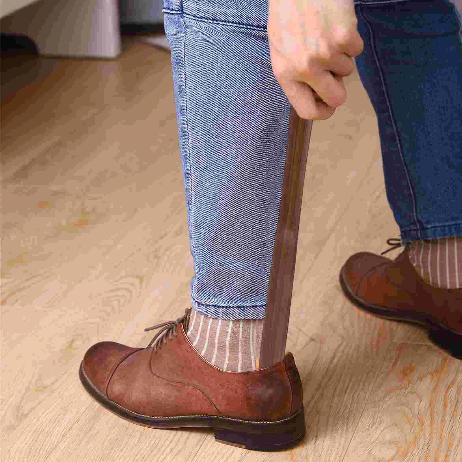 50CM Professional Wooden Long Handle Shoe Horn Comfortable Shoe Lifter for Women Men long handle shoehorns