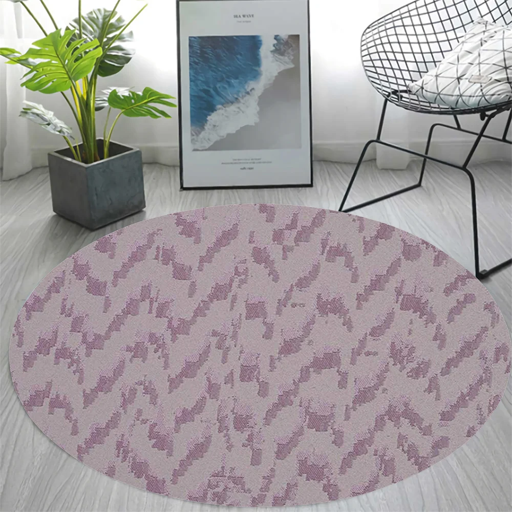 CLOOCL Flannel Round Carpet Green Palace Pattern 3D Print Area Rug Living Room Bedroom Home Anti-slip Foot Mat Hand Wash Carpet