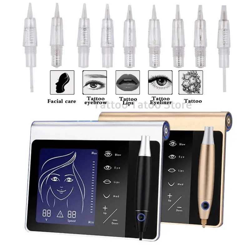 Touch Screen Permanent Makeup Machine Kit Tattoo Machine Pen Eyebrow Lip Liner Micro-pigmentation Rotary Motor Tattoo Machine