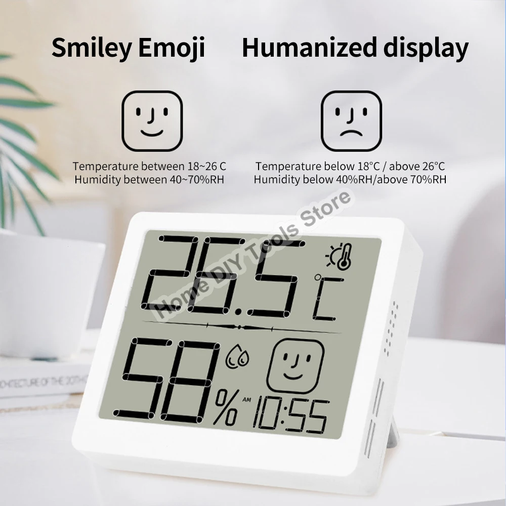 

LCD Electronic Digital Temperature Humidity Meter Home Thermometer Hygrometer Indoor Outdoor Weather Station Clock -10~+80