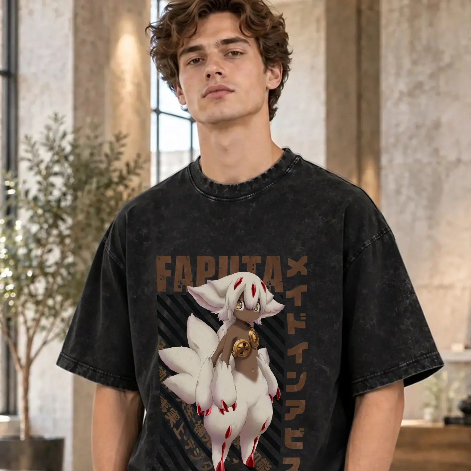 Couple T-Shirt Made In Abyss Washed T Shirts Trendy Cool  Beach Tee Shirt Awesome Printed Cotton Clothing Dropshipping