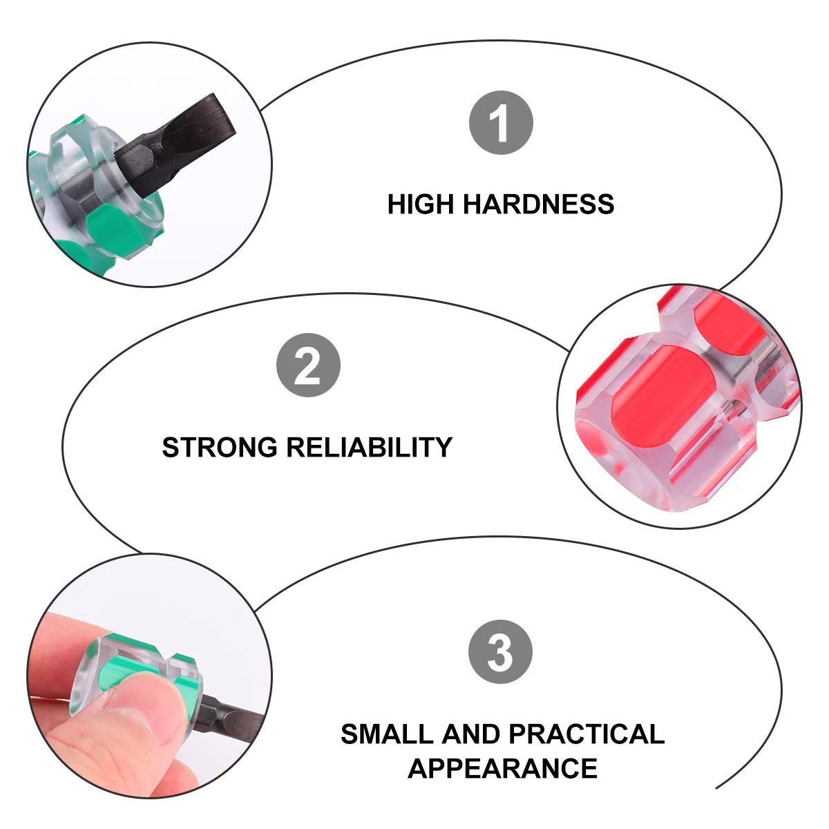 

10 pcs Mini Screwdriver Set Ultra Short Clear Plastic H Portable Sewing Machine Repair Tools Suitable Tight Spaces Slotted