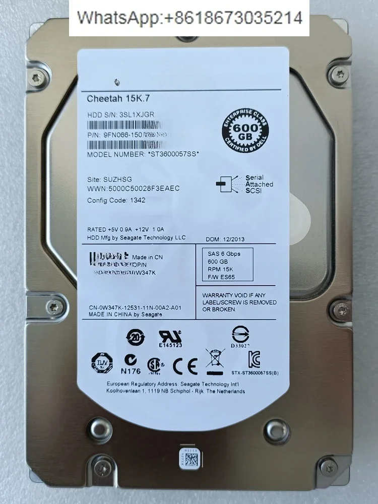 

0W347K ST3600057SS R720 15K 600G 3.5 inch SAS server hard disk