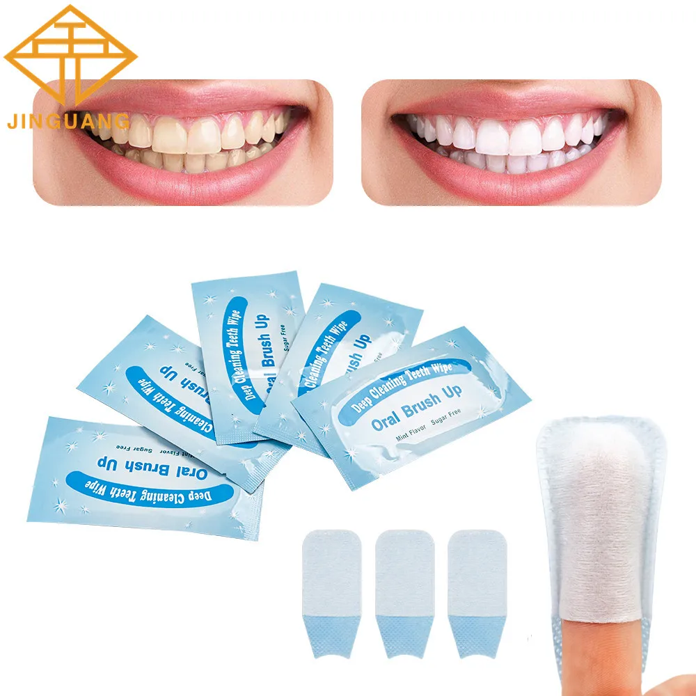 

200Pcs Natural Oral Brush Up Wipe Tooth Brush Finger Tip Oral Deep Cleaning Wipes Dental White Teeth Oral Hygiene Teeth Whitenin