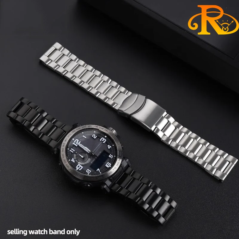 23 ミリメートルブレスレットカシオプロトレックシリーズ時計チェーン PRW-60YT PRW-70/50/30 PRW-6900Y 黒高品質ステンレス鋼ストラップ